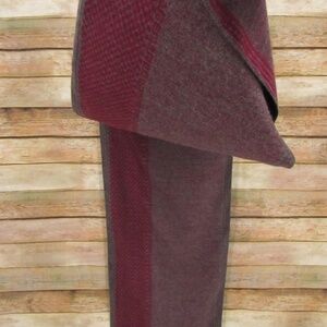 BLEU NERO NY Gray/Maroon/Black Men's Viscose Scarf W:11.75"xL:75"